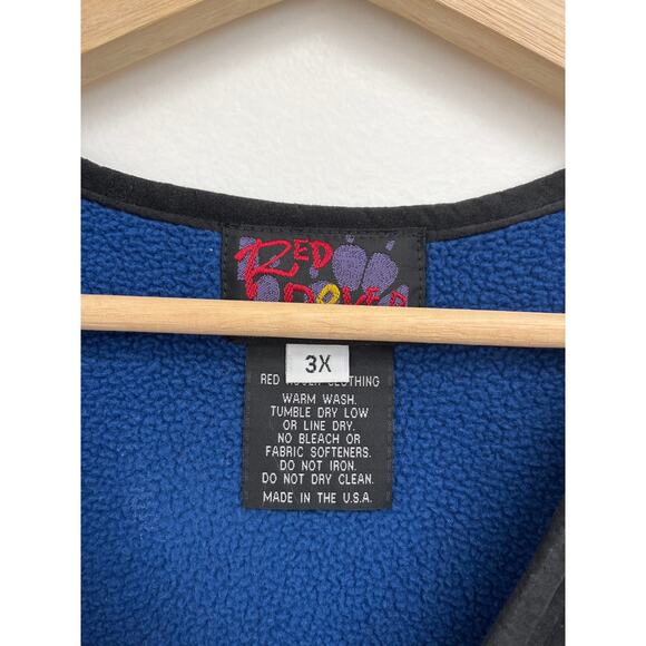 Red Rover Fleece Art to Wear Embroidered Applique Mixed Media Artsy Vest - 3X - Picture 5 of 10